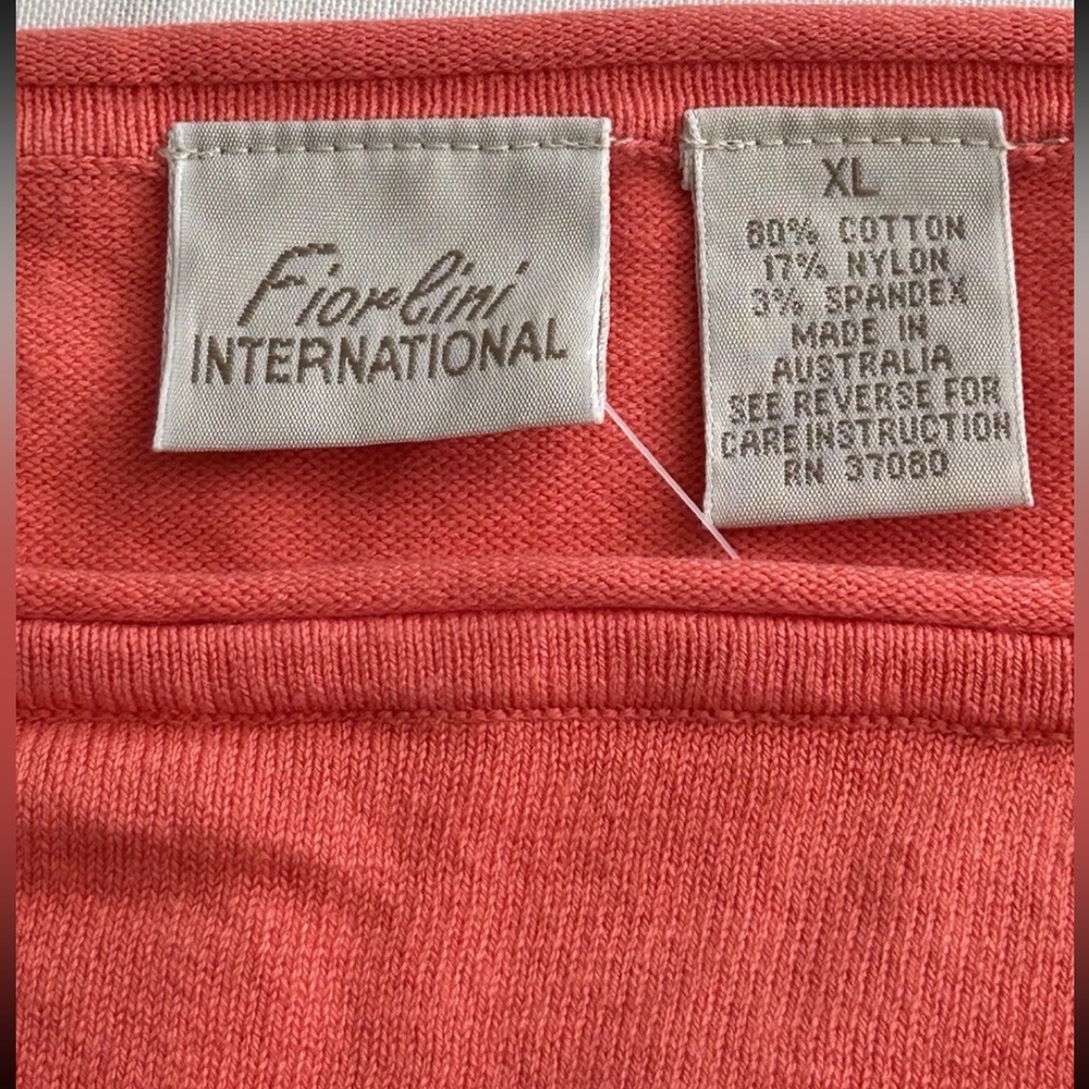 Fiorlini intl ladies‎ salmon pink pullover sweater size XL shoulder butterfly - Picture 8 of 10